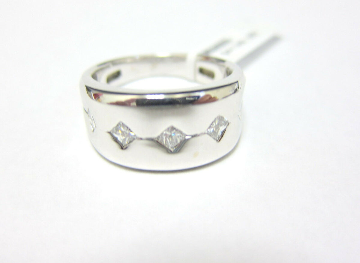 PRINCESS DIAMOND MENS BAND FIVE DIAMOND SET BEZEL SET DIAMOND BAND MEN RING