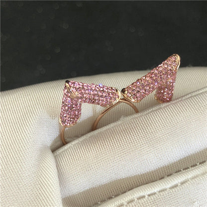 U-Shaped Diamond Big V Earrings Brass