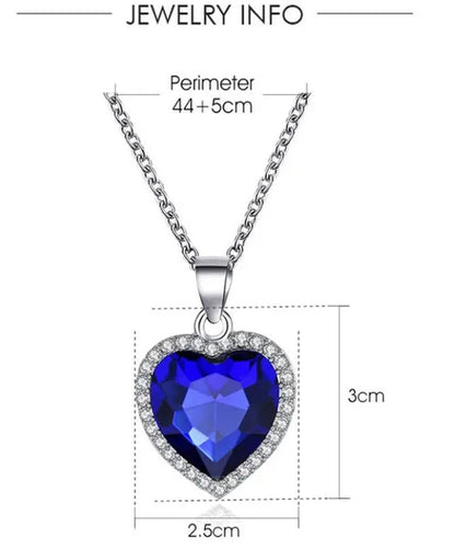 New Arrival Ocean Heart Necklaces & Pendants for Women Crystal Rhinestone Jewelr