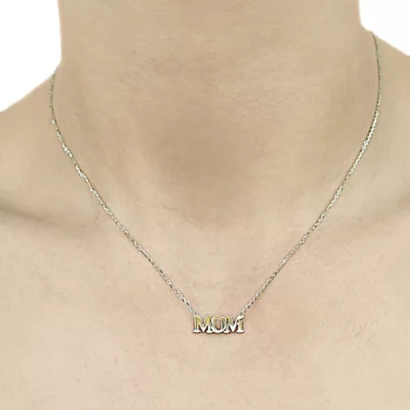14K Gold Mom Necklace, 18"