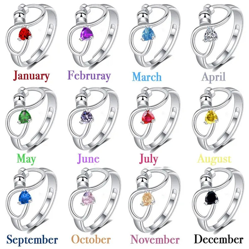 Fashion Accessories Women Jewelry Adjustable Ring Heart Ring Crystal Ring Births