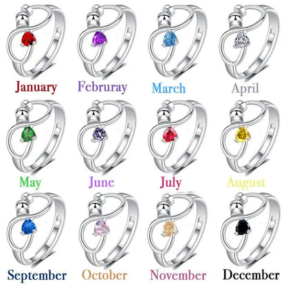 Fashion Accessories Women Jewelry Adjustable Ring Heart Ring Crystal Ring Births