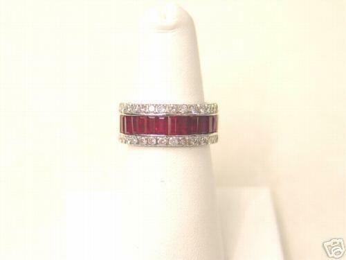 BAGUETTE CUT RUBIES 5.50 CT ROUND BRILLIANT CUT DIAMOND
