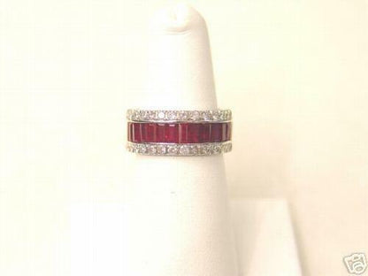 BAGUETTE CUT RUBIES 5.50 CT ROUND BRILLIANT CUT DIAMOND