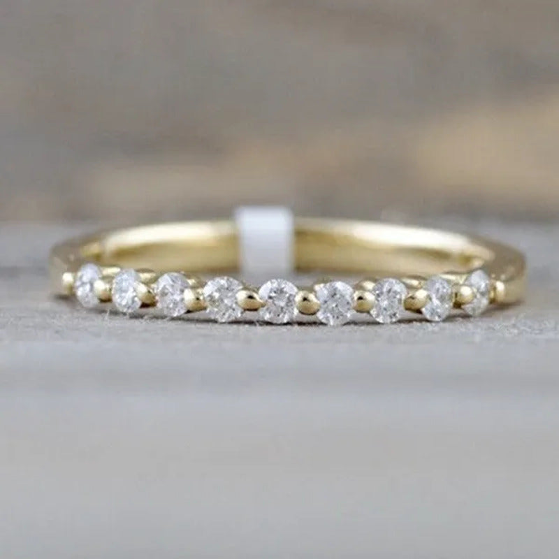 Fashion Half Eternity Moissanite Diamond Jewelry Dainty 925 Sterling Silver Whit