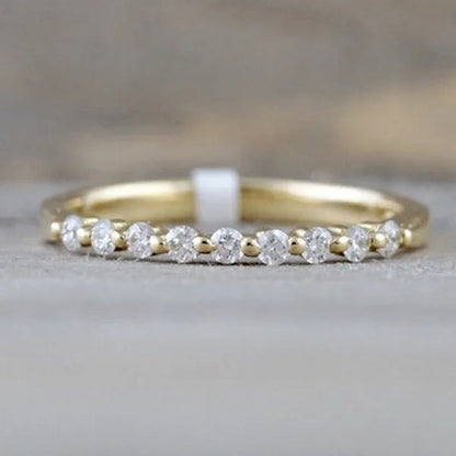 Fashion Half Eternity Moissanite Diamond Jewelry Dainty 925 Sterling Silver Whit