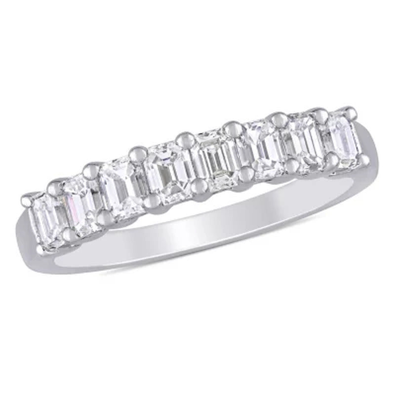 Allura 0.95 CT. T.W. Emerald-Cut Diamond Semi-Eternity Anniversary Ring in 14K W