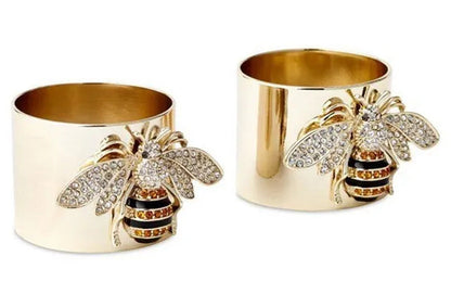YOHAPP Unique Steam Punk Jewelry Gold Plated Diamond Bee Ring Bee Jewelry Wide B