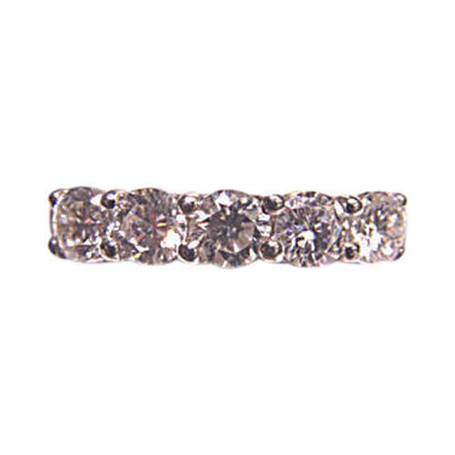 1.09 CT 5 STONE TOP SET COMMON PRONG SET DIAMOND BAND PLATINUM ANNIVERSARY BAND