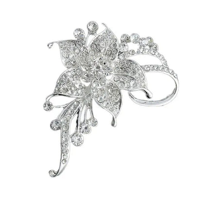 ZCM New Flower Rhinestone Crystal Diamante Brooch Wedding Bridal Brooch Gift