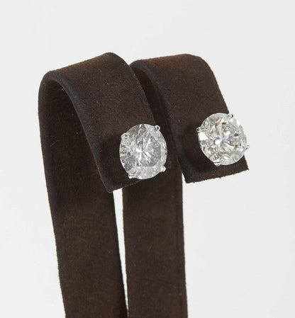 5 Carat Each Round Diamond Stud Earring 10.10 carats of diamonds F color SI3 14k