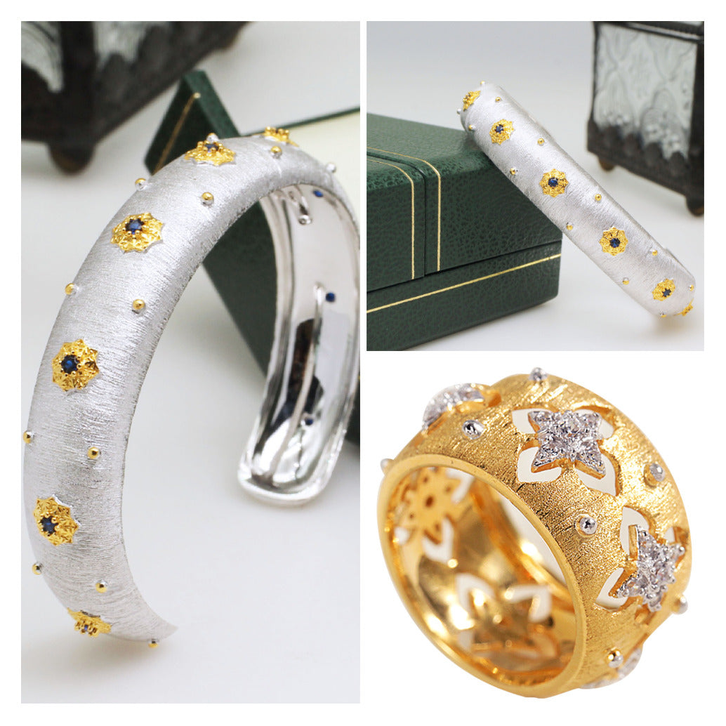 Vintage Style S925 Silver Ring Bracelet