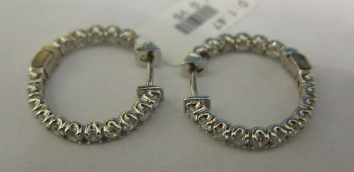 DIAMOND ROUND BR SHAPE HOOP EARRING INSIDE OUTSIDE SET