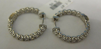 DIAMOND ROUND BR SHAPE HOOP EARRING INSIDE OUTSIDE SET