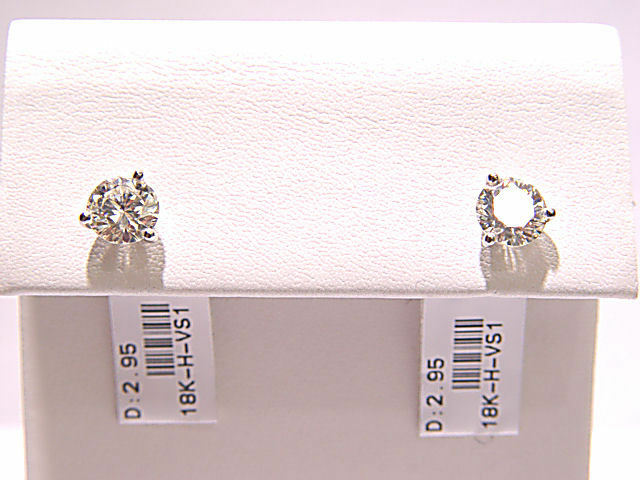 2 ROUND BRILLIANT SH DIAMONDS 3 PRONG SET HAND MADE MO