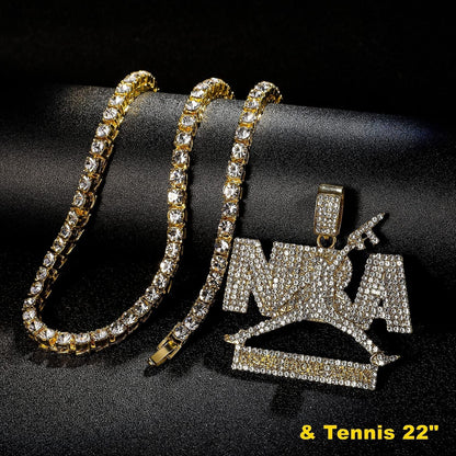 Iced Out Nba Pendant Silver Gold Young Boy Chains for Men,Hip Hop Rapper Pendant