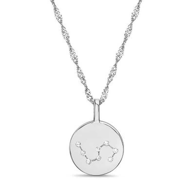 Zodiac Constellation Diamond Accent Pendant in Sterling Silver
