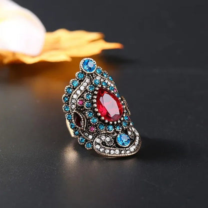 Bohemia Unique Diamond Crystal Jewelry Nightclub Gemstone Lady'S Ring