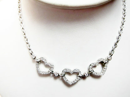 DIAMOND SET THREE HEART SHAPE PRONG BEZEL SET DIAMOND