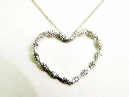 DIAMOND HEART PENDANT .45 CT 18 K WHITE GOLD 16 INCHES DIAMOND PENDANT HEART