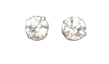 DIAMOND STUD EARRING ROUND BRILLIANT DIAMOND TWO, 2.45 CT TOTAL WEIGHT EARRING