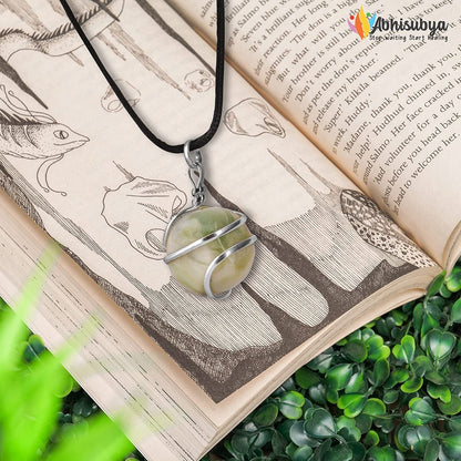 Crystal Necklace - Serpentine Stones - Chakra Necklace - Real Crystal Necklace -