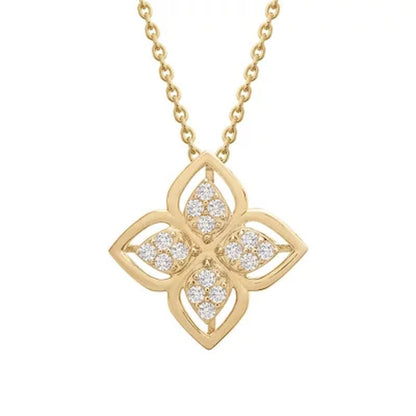 0.25 CT. T.W. Diamond Pave Clover Pendant in 14K Yellow Gold (I, I1)