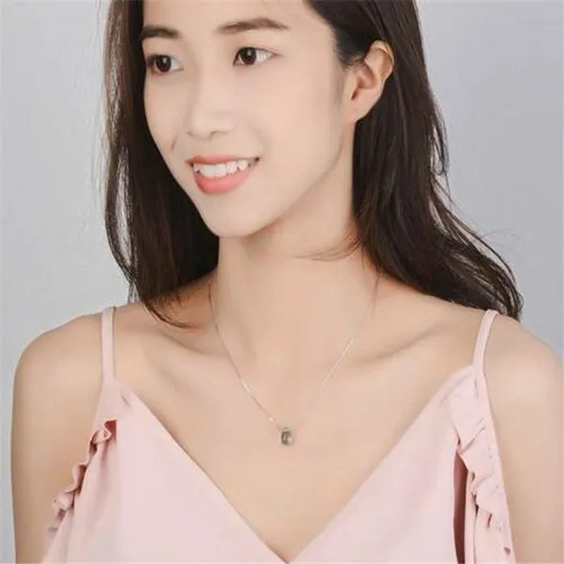 Simple Blue Crystal Teadrop Pendant Clavicle Chain Necklace Womens Jewellery