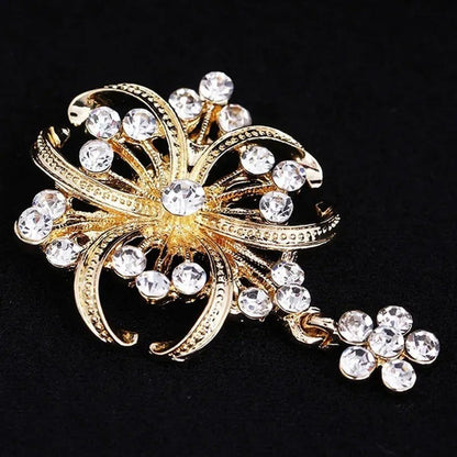 Awesome Women Dress Decor Bridal Bouquet Crystal Stone Brooch Pin Brooches Flowe
