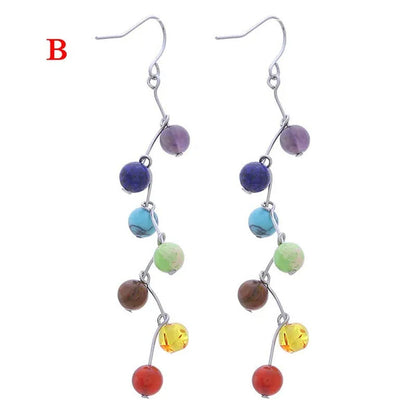 Women'S Fashion round Bracelet/Earrings/Necklace Amethyst Tiger Eye Lapis Lazuli