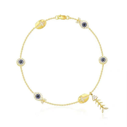 French Light Luxury Design Lucky Fish Tassel Net Red Gold Shell Anklet