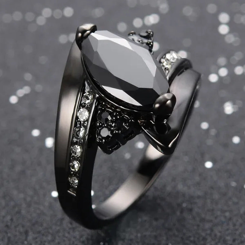 Women'S Rings Size 6-10 Black Sapphire 14K Black Gold Plated Wedding Ring (Choic