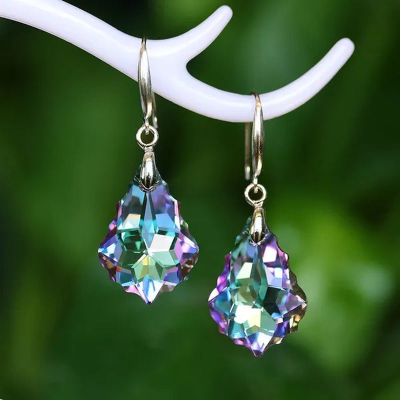 Zircon Earrings Exquisite Fashion Silver Plated Earrings Colorful Stud Earrings