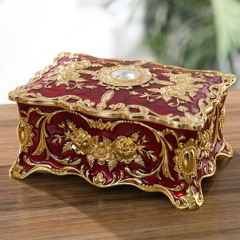 Metal Crafts European Style Retro Jewelry Box Creative High-End Ring Necklace Sm