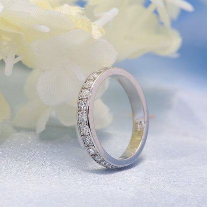 AEW S925 Silver 1.2Ctw DF Color Moissanite Eternity Wedding Band Moissanite