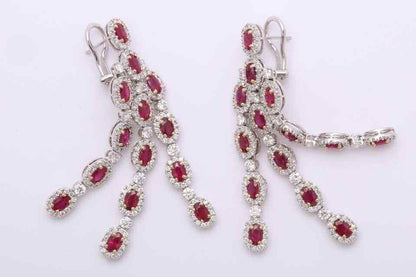 Ruby and Diamond Chandelier Earrings