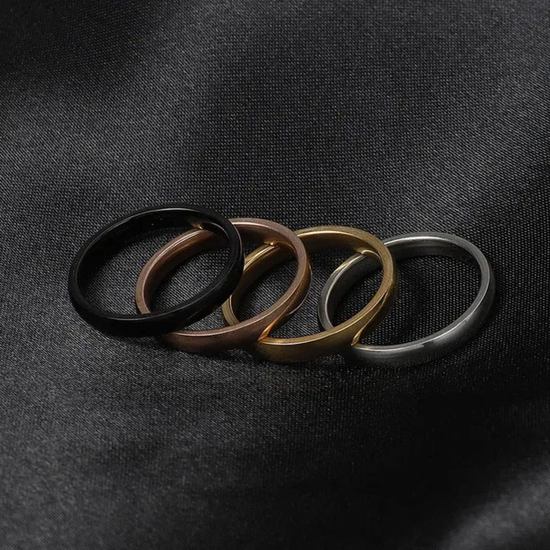 4Pc/Set Stainless Steel Women Men Gold Silver Black Rose God Rings Wholesale Bul