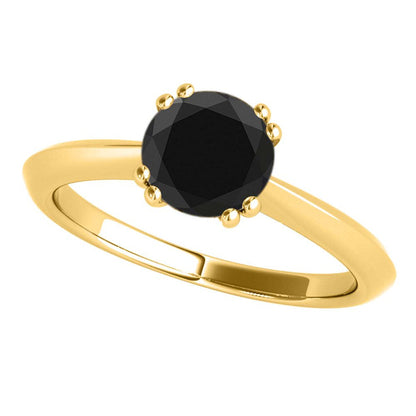 Mauli Jewels Engagement Rings for Women 0.50 Carat Black Diamond Engagement Ring