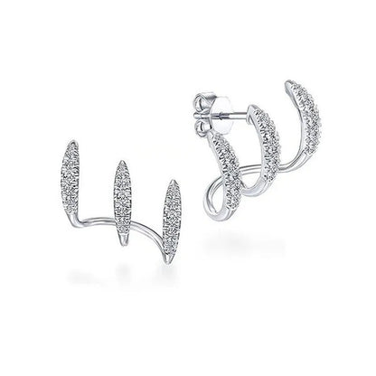 Exquisite and Fashionable New Earrings Diamond Inlaid Advanced Design Earrings T
