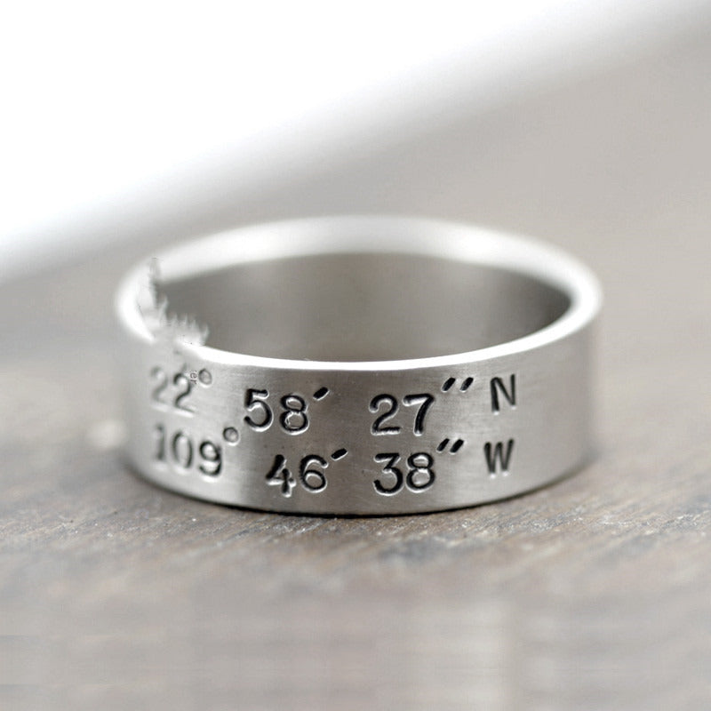 Coordinate Ring 925 Sterling Silver Handmade Male and Female Couple Ring