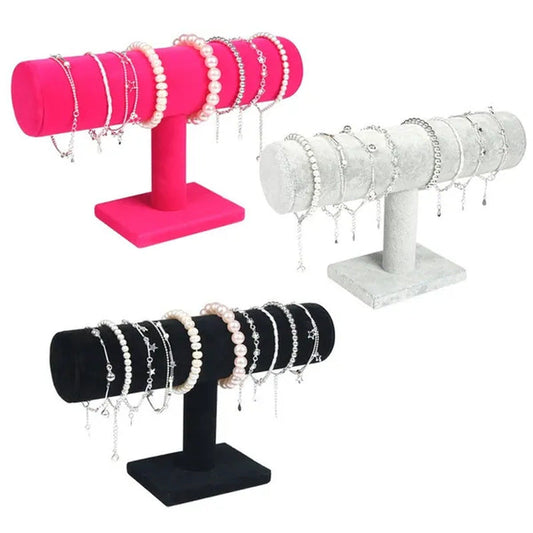 Portable Velvet Bracelet Bangle Necklace Display Stand Holder Watch Jewelry Orga