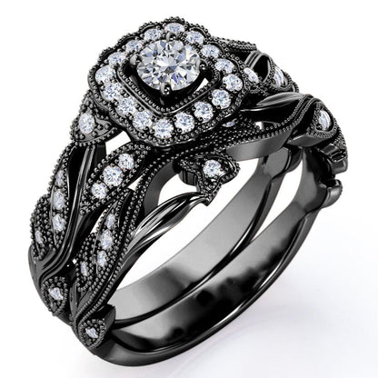 Round Diamond - Edwardian Diamond Filigree Ring - Art Deco Style - Wedding Ring