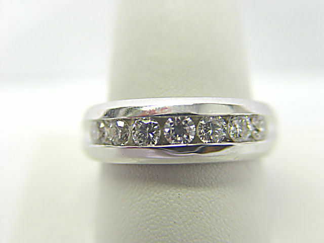 DIAMOND 7 ROUND BRILLIANT SHAPE MENS CHANNEL SET DIAMOND BAND DIAMOND RING SET