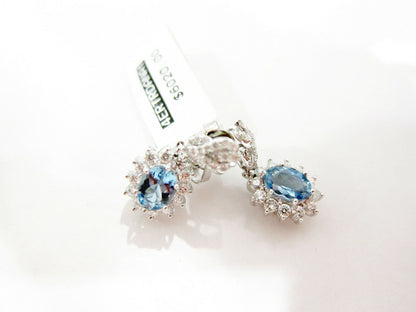 aquamarine diamond earring