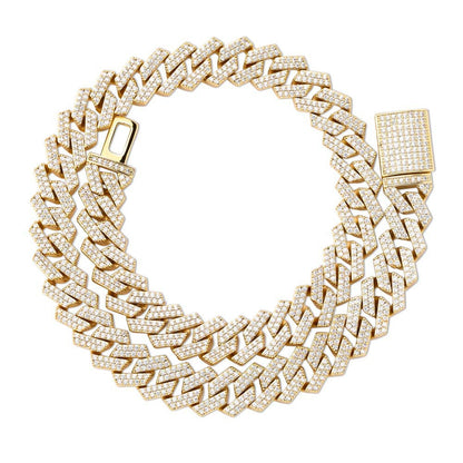 Diamond Shaped Cuban Chain Hip Hop Men'S Necklace