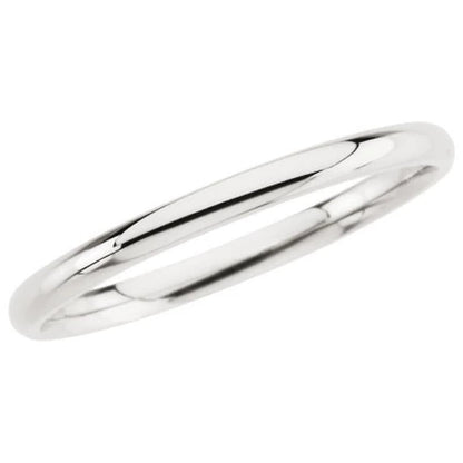 14K White Gold Comfort Fit Band - 2Mm
