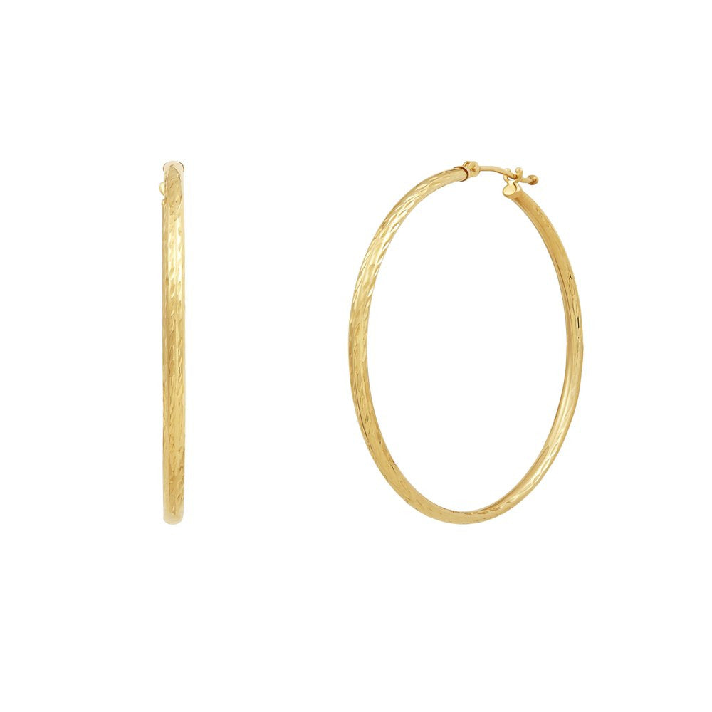 Brilliance Fine Jewelry 10K Yellow Gold Hollow round Tube Hoop Earrings