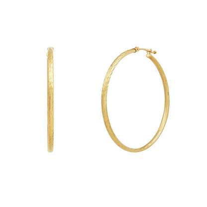Brilliance Fine Jewelry 10K Yellow Gold Hollow round Tube Hoop Earrings