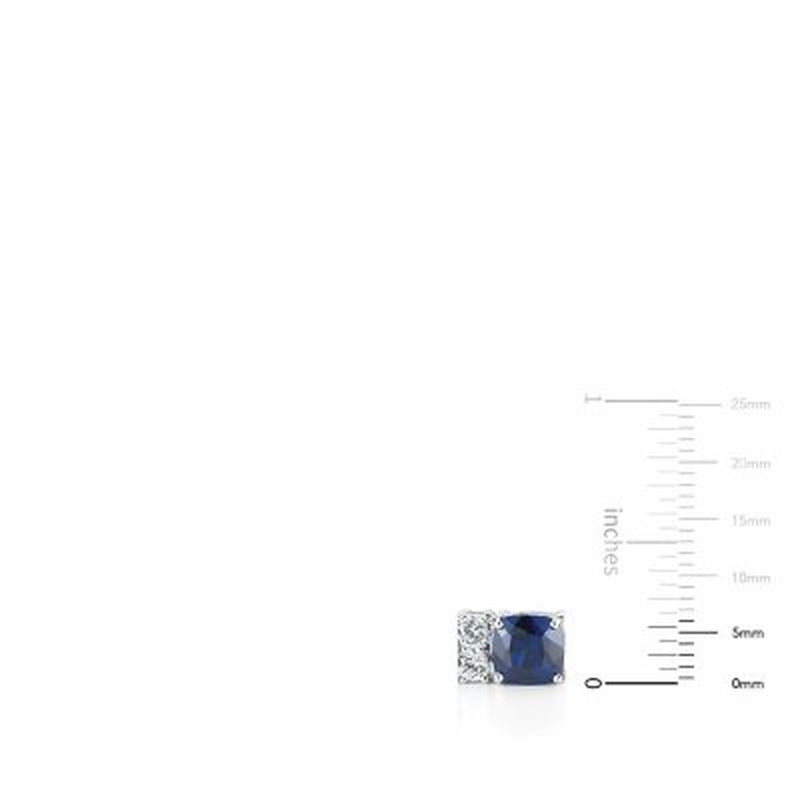 Lab Created Blue and White Sapphire Bracelet in Sterling Silver (IGI Apprasial V