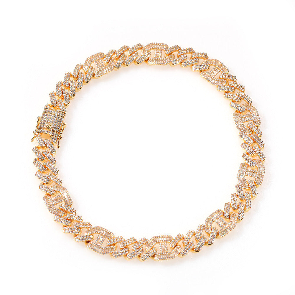 High Quality Full Diamond Men'S Hip Hop Necklace with Irregular Zircon